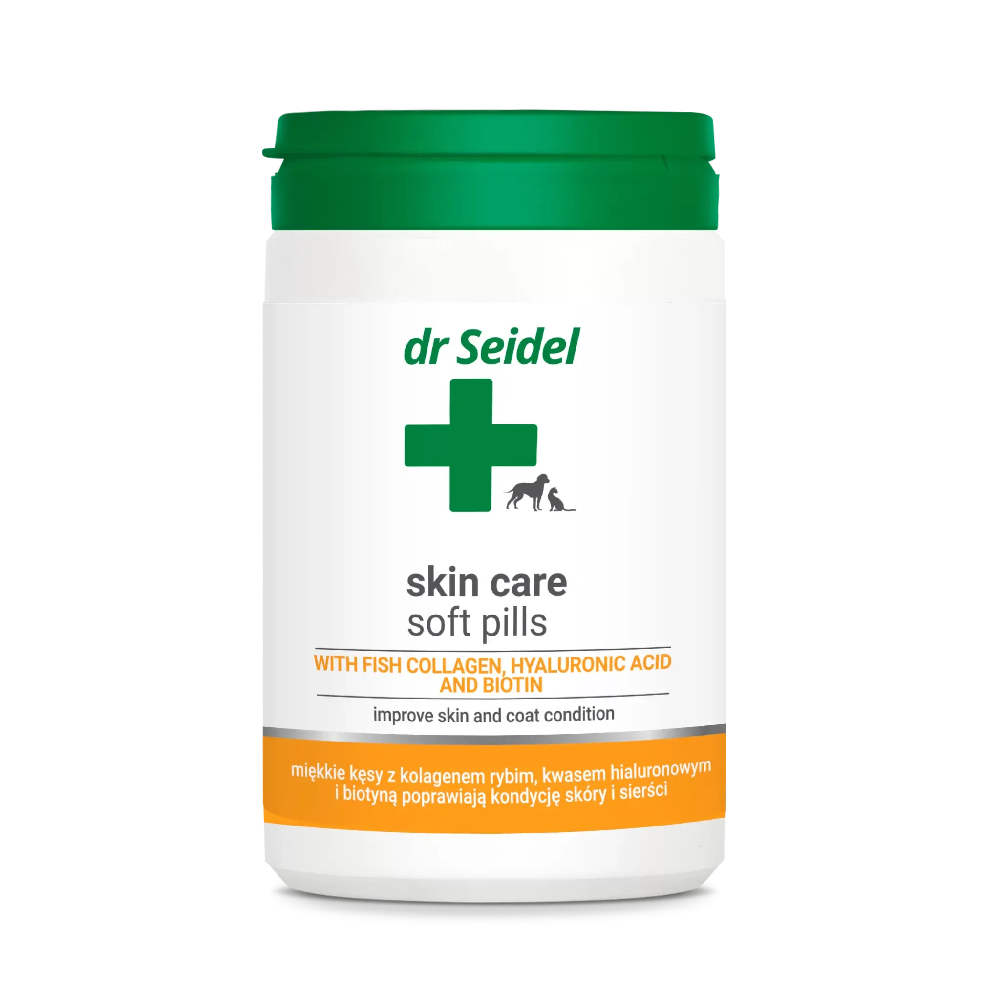 Supliment dermatologic pentru caini si pisici cu piele sensibila sau blana terna Dr Seidel Skin Care Softpills