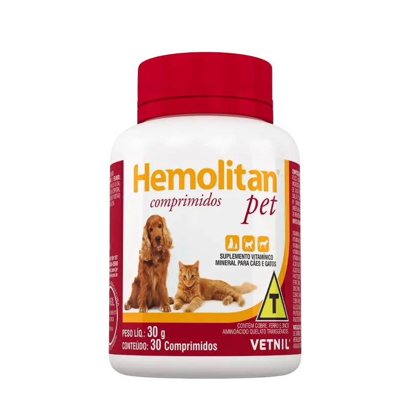 Vitamine si oligoelemente, precursor al metabolismului celular, Hemolitan® Pet, Vetnil, 30 comprimate