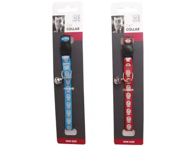 Zgarda reflectorizanta pentru pisici, roz, reglabila, 20-30 cm x 1 cm