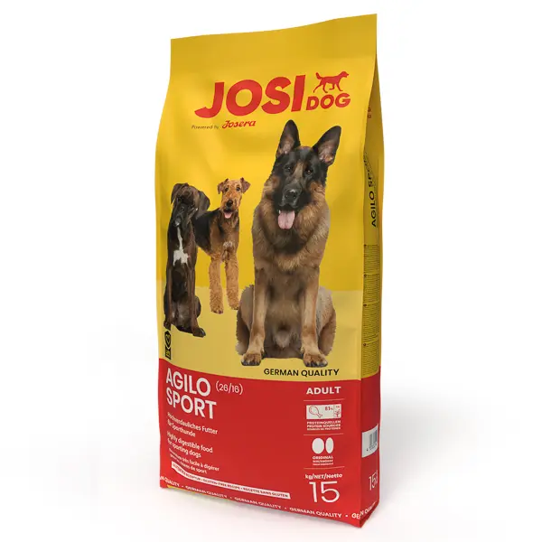 JosiDog Agilo Sport, hrana uscata pentru caini adulti, cu nevoi crescute de energie, 15 kg