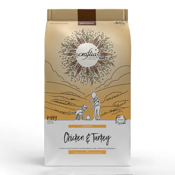Craftia Natura Chicken & Turkey Puppy Medium & Large Breed 640 g