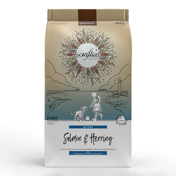 Craftia Natura Salmon & Herring Puppy Medium & Large Breed 640 g