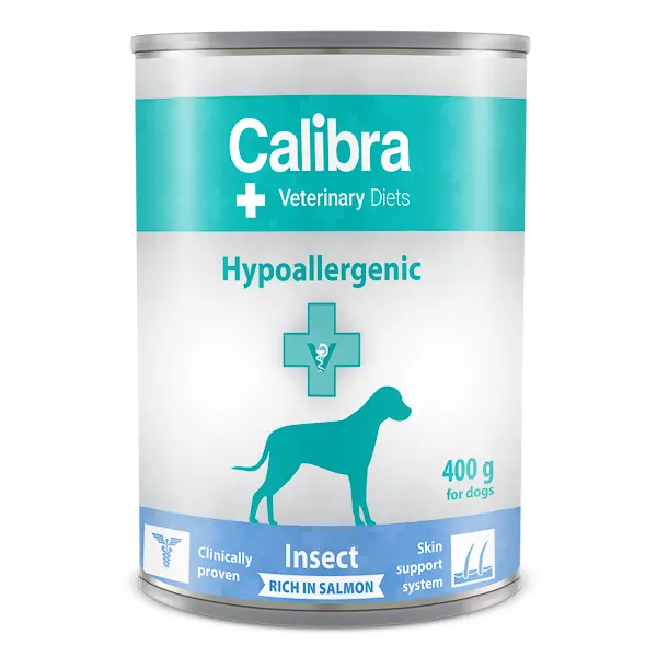 Calibra VD Dog Can Hypoallergenic Insect & Salmon: 400 g, hrana dietetica