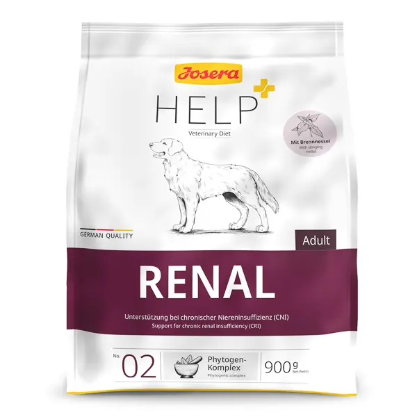 Hrana dietetica completa pentru caini adulti cu insuficienta renala, Josera Help Renal Dog, 900 g