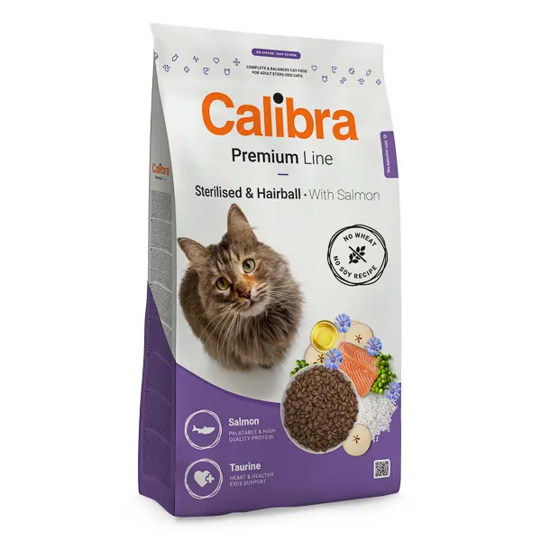 Calibra Cat Premium Line Sterilised & Hairball with Salmon 2 kg