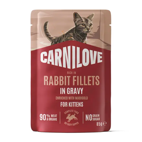 Carnilove Cat Pouch Gravy Rabbit & Marigold Kittens 85 g
