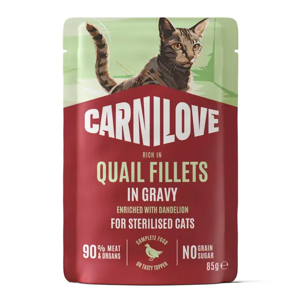 Carnilove Cat Pouch Gravy Quail & Dandelion Sterilised 85 g