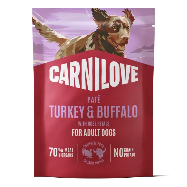 Carnilove Dog Pouch Pate Turkey & Buffalo with Rose Petals 300 g