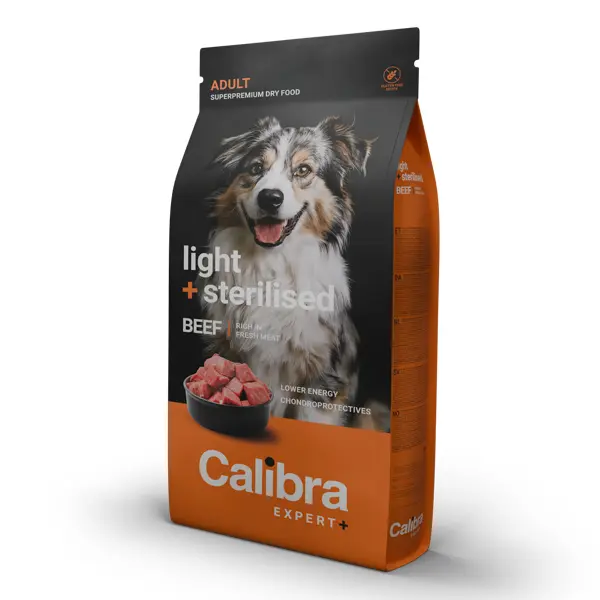Calibra Dog Expert+ Adult Light & Sterilised Beef 750 g