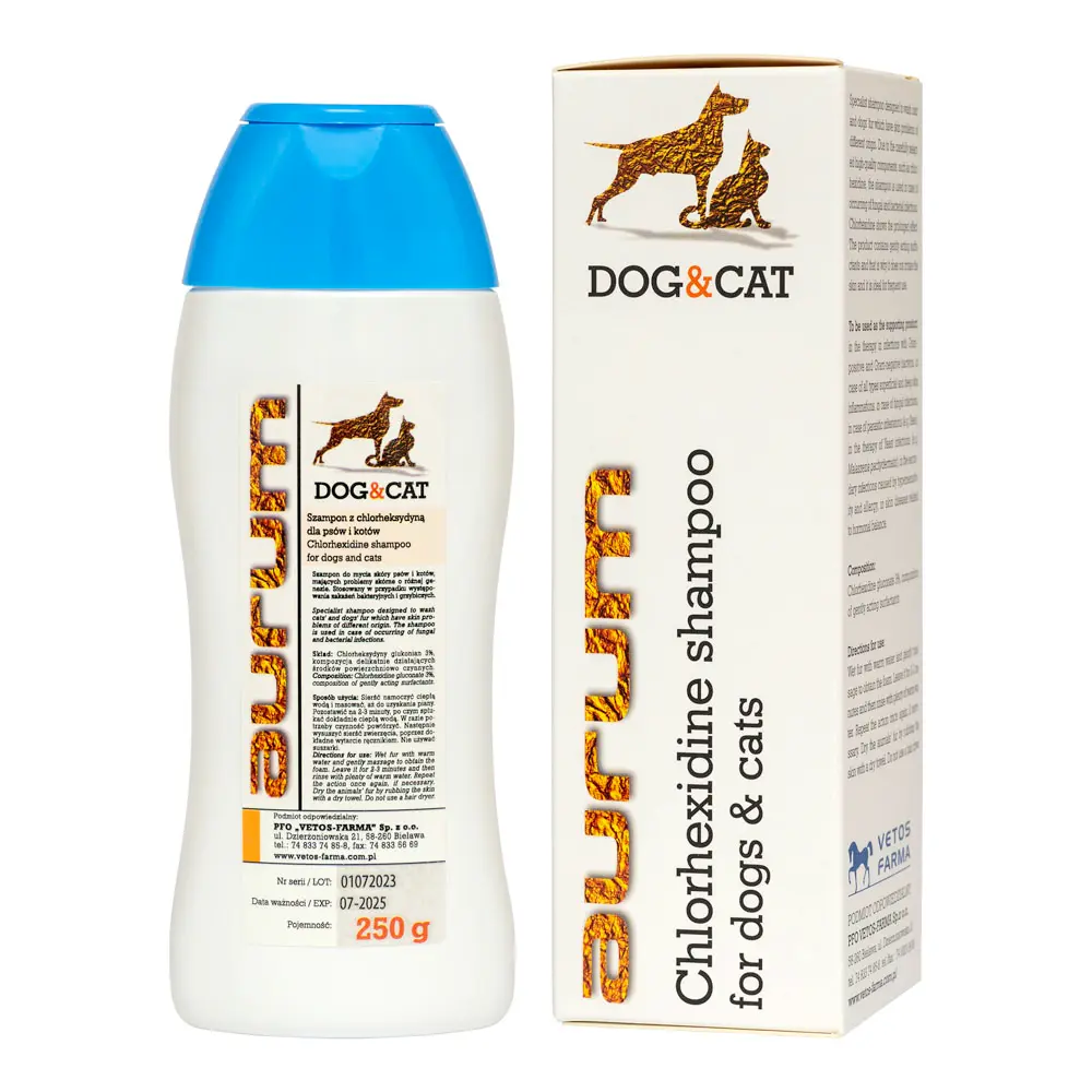 Aurum sampon clorhexidina caine pisica 250ml