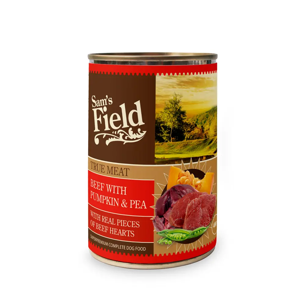 Sam's field true meat beef with pumpkin & pea 400gr