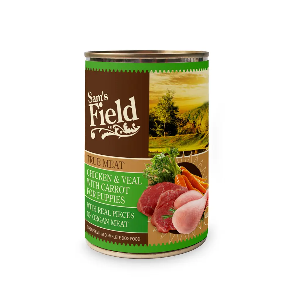 Sam's field true meat chicken & veal with carrot for puppies 400gr