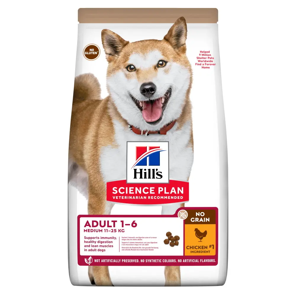 Hills SP CANINE ADULT NO GRAIN CHK, hrana uscata pentru caini adulti, fara cereale, cu pui, 2.5 KG