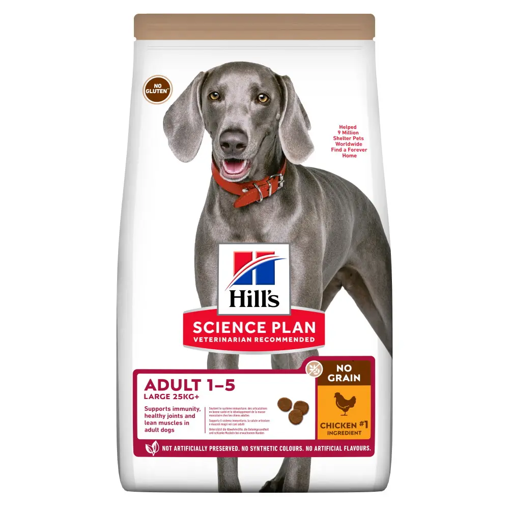 Hills SP CANINE ADULT NO GRAIN LB CHK, hrana uscta pentru caini adulti de talie mare, fara cereale, cu pui, 14 KG