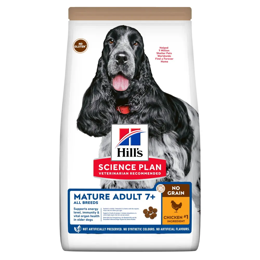 Hills SP CANINE MATURE NO GRAIN CHK, hrana uscata, fara cereale, pentru caini maturi, cu pui, 14 KG