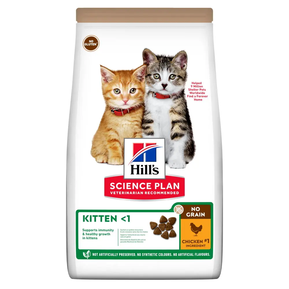 Hills SP FELINE KITTEN NO GRAIN CHK, hrana uscata pentru pisici, junior, fara cereale, 1.5 KG