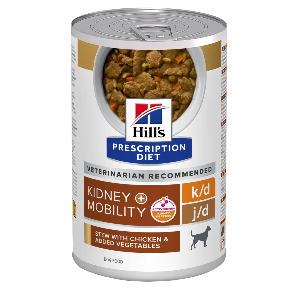 Hrana pentru caini Hill's Prescription Diet Kidney + Mobility, tocanita cu pui si legume, 354 g