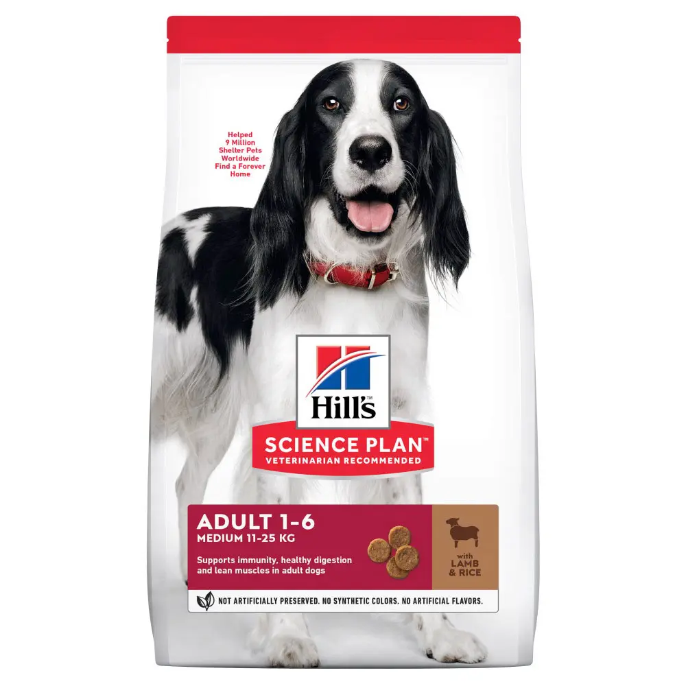 Hills SP CANINE ADULT MED L&R, hrana uscata pentru caini adulti de talie medie, cu miel si orez, 2.5 KG
