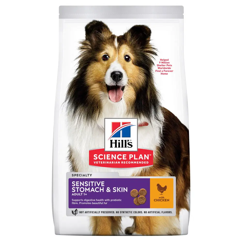 Hills SP CANINE ADULT SKIN & STOMACH CHK, hrana uscata pentru caini adulti, cu pui 2.5 KG