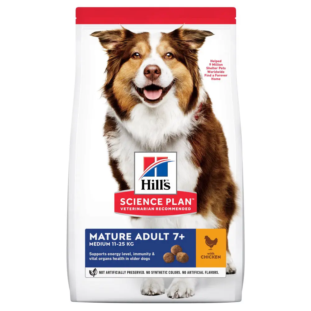 Hills SP CANINE MATURE MED CHK, hrana uscata pentru caini maturi de talie medie, cu pui, 2.5 KG