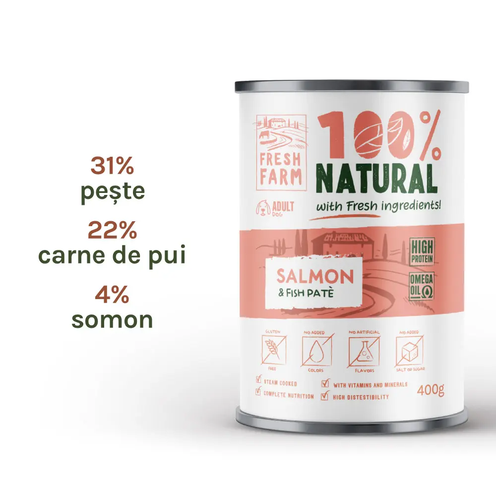 Fresh Farm Smooth pate with salmon & fish 400 gr