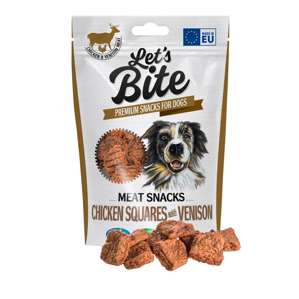 Let's bite meat snacks chicken squares with venison 80gr