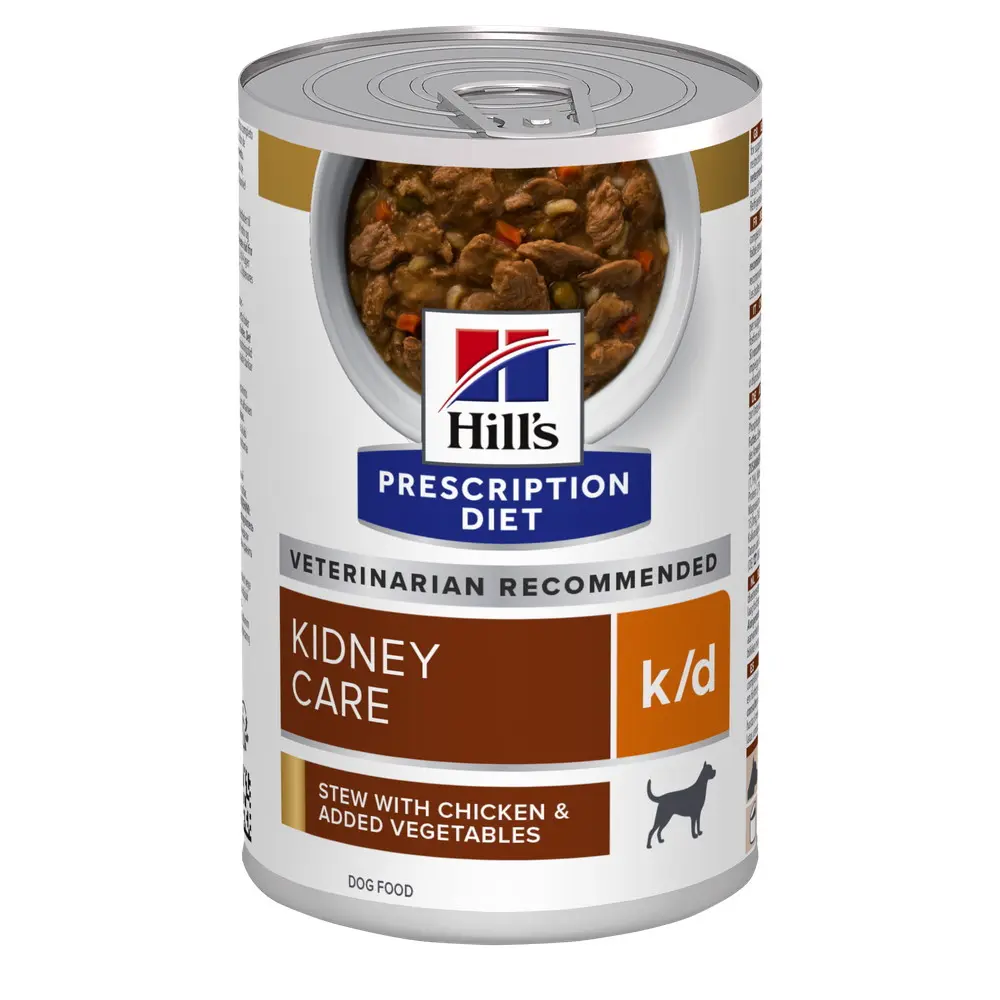Hrana pentru caini Hill's Prescription Diet Kidney Care K/D, tocanita cu pui si legume, 354 g