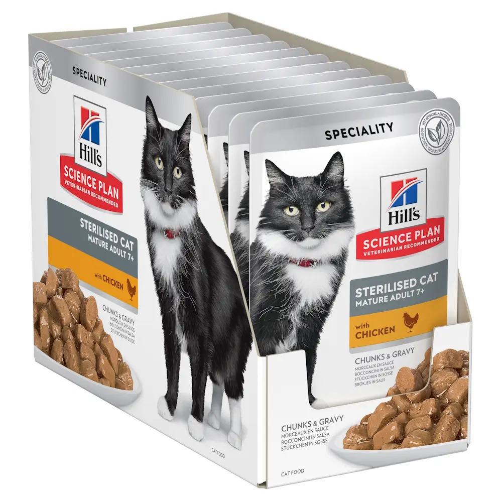 Hills SP FELINE MATURE STERILISED CHK 12x85 G (PLICURI)