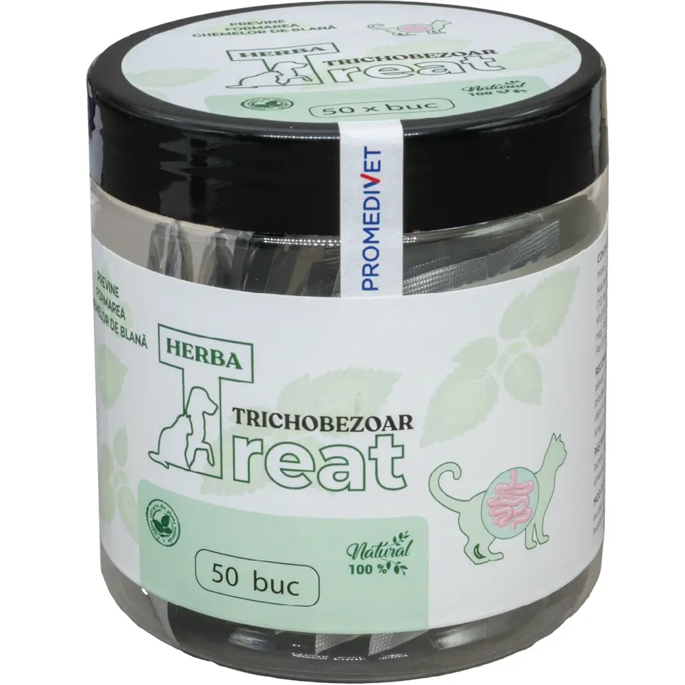 Herba-Treat tablete pisici trichobezoare cutii 50 tbl*0.3gr