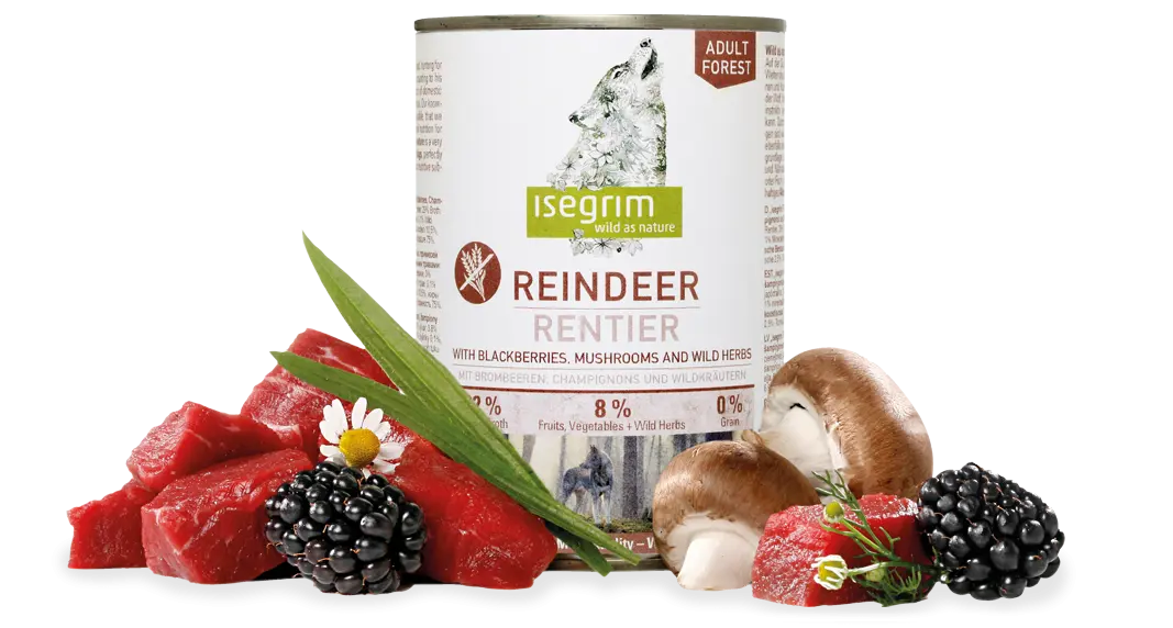 Isegrim Hrana umeda pentru caini Adult, Ren: 800 g