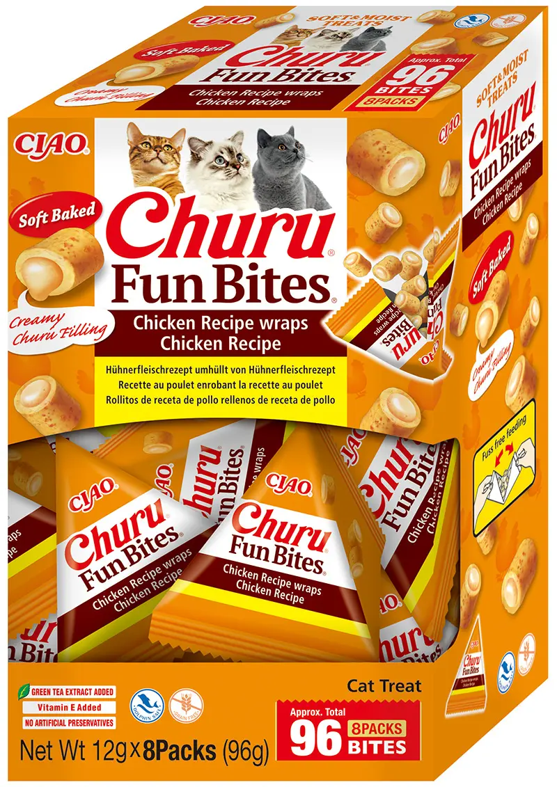 Churu Cat Fun Bites Reteta cu Pui, 8 X 12 gr