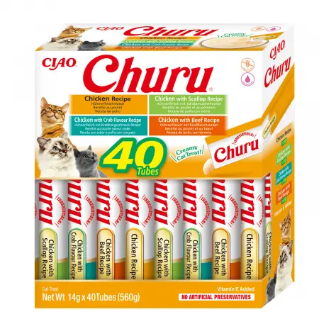 Churu Cat Varieties Recompense Cremoase cu Pui 40 buc