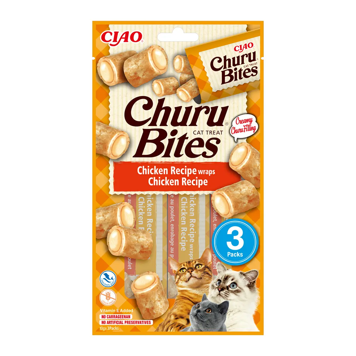 Churu Bites Recompense pentru Pisici cu Pui, 3 X 10 gr