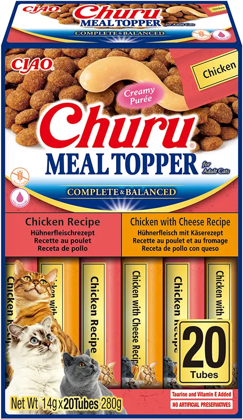 Churu Meal Topper Chicken Variety Recompensa Cremoasa Reteta cu Pui si Branza