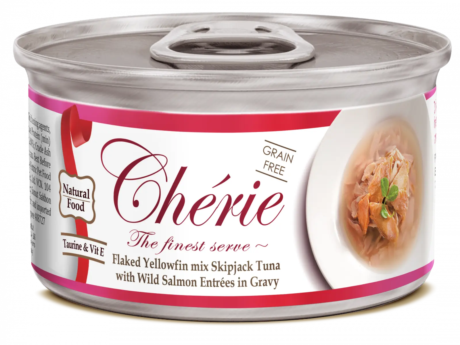 Cherie Adult Cat Grain Free Mix Fulgi de Ton cu Somon Salbatic in Sos