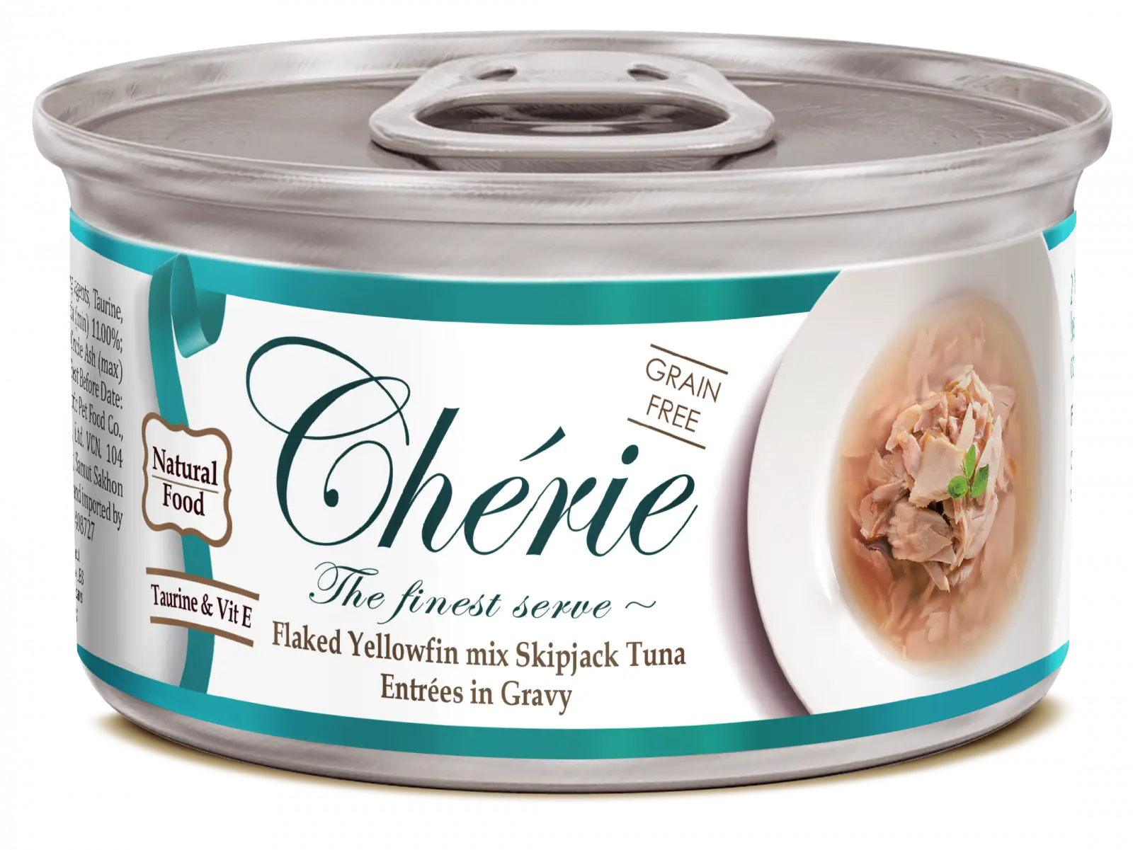 Cherie Adult Cat Grain Free Fulgi de Ton in Sos de Legume