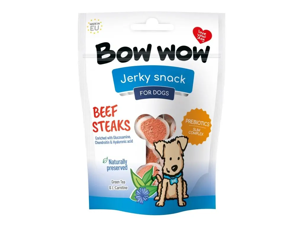 Bow Wow Recompense pentru Caini Steaks cu Vita 80 Gr