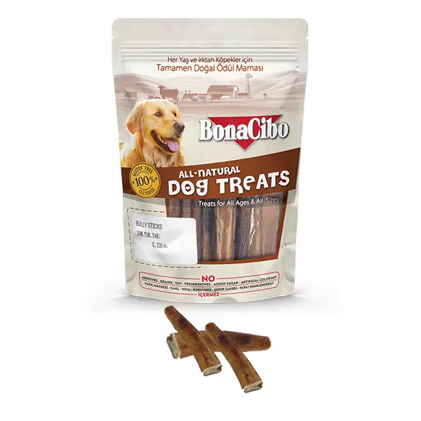 Bonacibo Dog Recompense Bully Sticks cu Esofag de Vita 100 Gr
