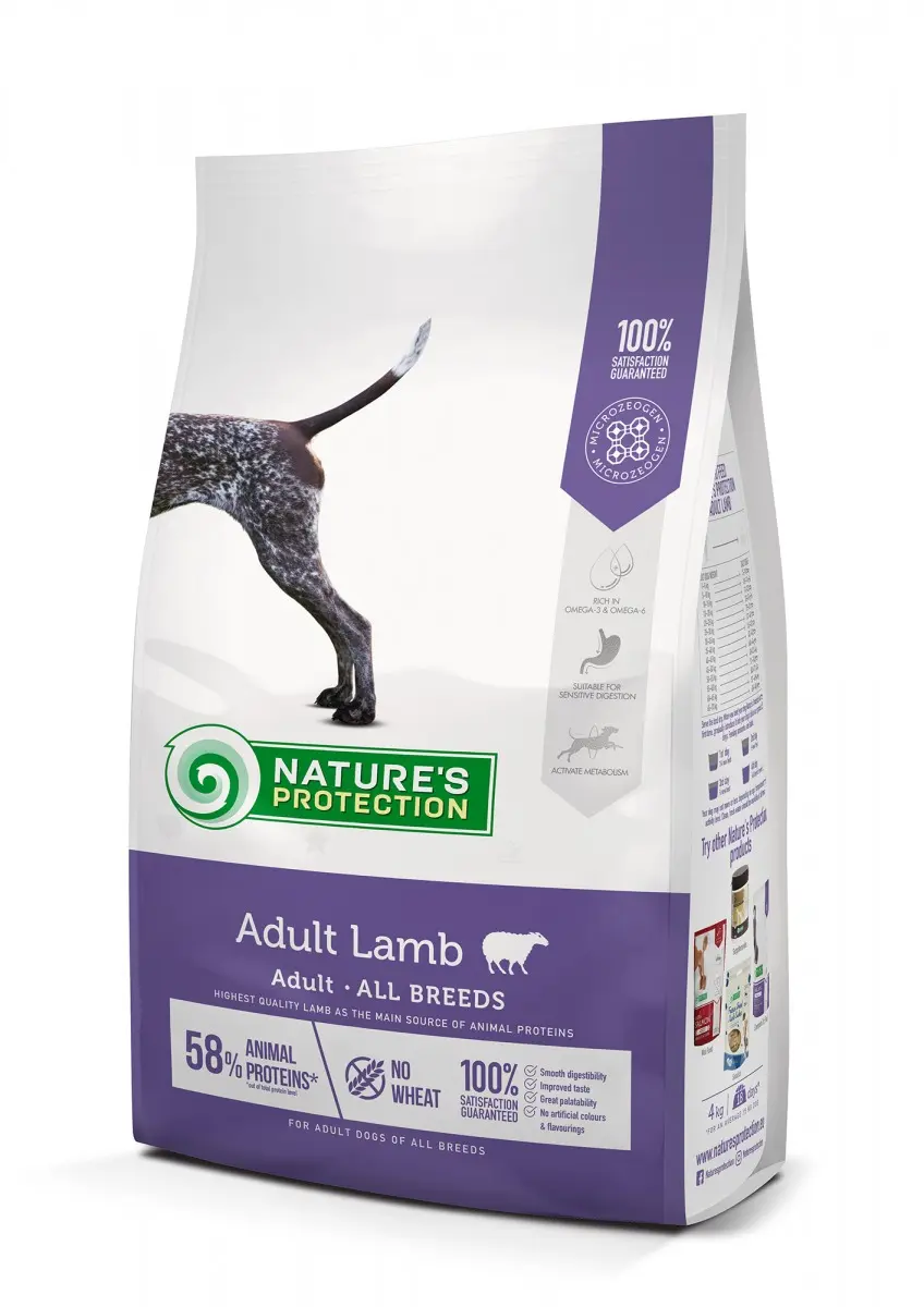 Nature's Protection Dog Adult Lamb, miel, hrana uscata premium pentru caini adulti, 12 kg