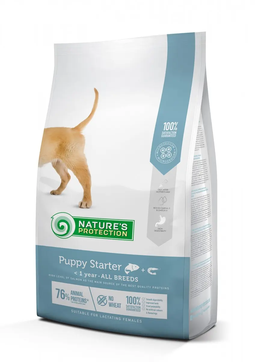 Nature's Protection Dog Puppy Starter, somon si krill, hrana uscata pentru caini pui, 2 kg