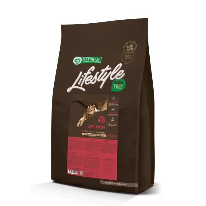 Nature s Protection Lifestyle Grain Free Senior Cat cu Somon, 400 gr