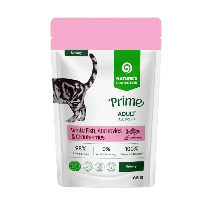 Nature s Protection Prime Urinary cu Peste Alb si Merisoare pentru Pisici 85 Gr