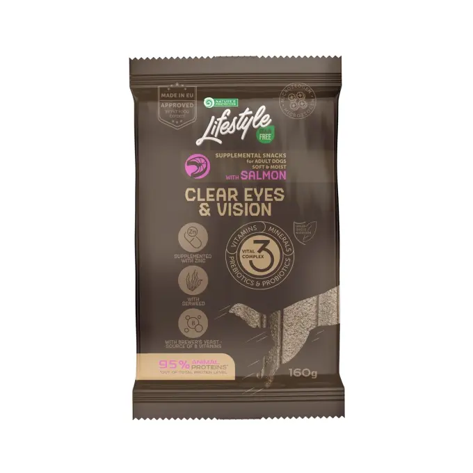 Natures Protection Lifestyle Snack GF Clear EyesVision pentru Caini Adulti cu Somon, 160 gr