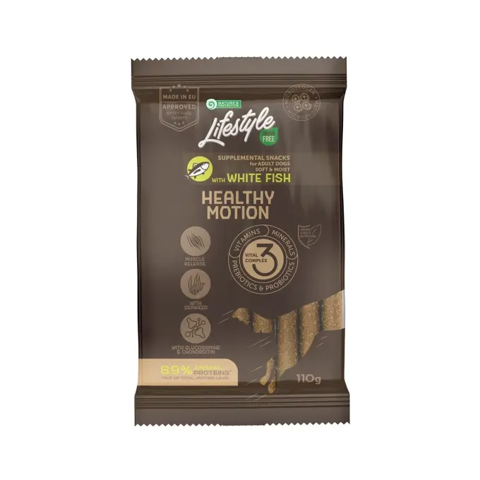 Natures Protection Lifestyle Snack Grain Free Healthy Motion All Breed Dogs cu Peste Alb