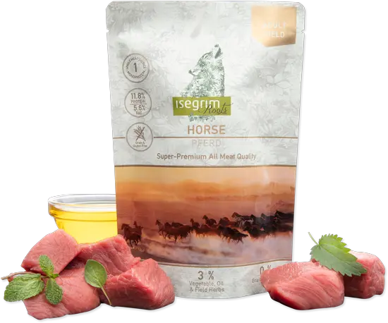 Pouch Isegrim Dog Adult Monoprotein cu Carne de Cal 410 Gr