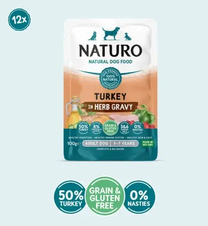 Pouch Naturo Dog Adult GrainGluten Free Curcan in Sos 100 Gr