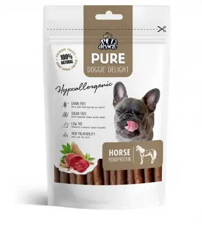 Recompnese pentru caini, Pet s Dessert Horse Monoprotein Hypoallergenic 0.80 Gr