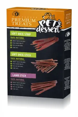 Pet s Dessert Premium Treats Mix cu Rata si Miel pentru Caini 3x80 Gr