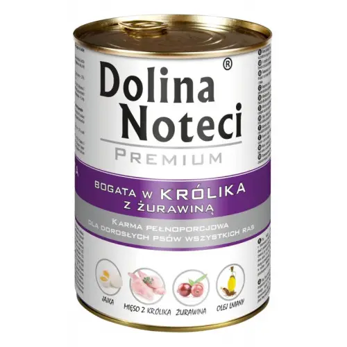 Hrana umeda pentru caini Dolina Noteci iepure si merisoare 800 g