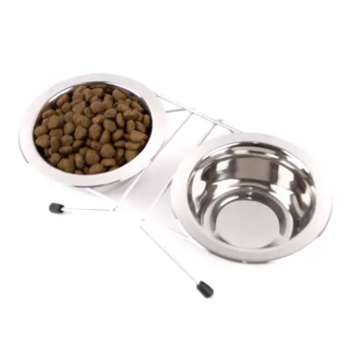 Set 2 castroane si suport pentru caini Enjoy 0.4 L